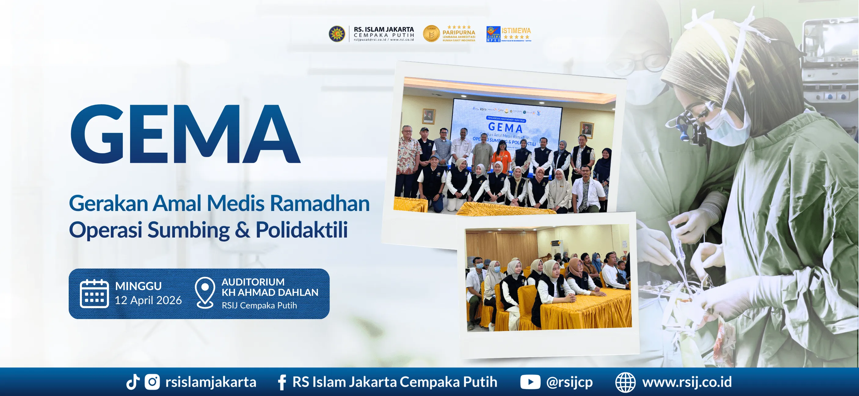 GEMA: Gerakan Amal Medis Ramadhan - Operasi Sumbing & Polidaktili